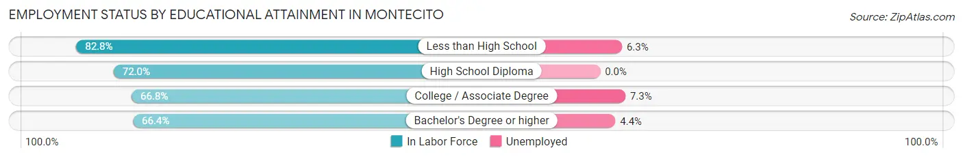 Employment Status by Educational Attainment in Montecito