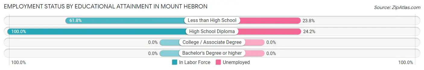 Employment Status by Educational Attainment in Mount Hebron