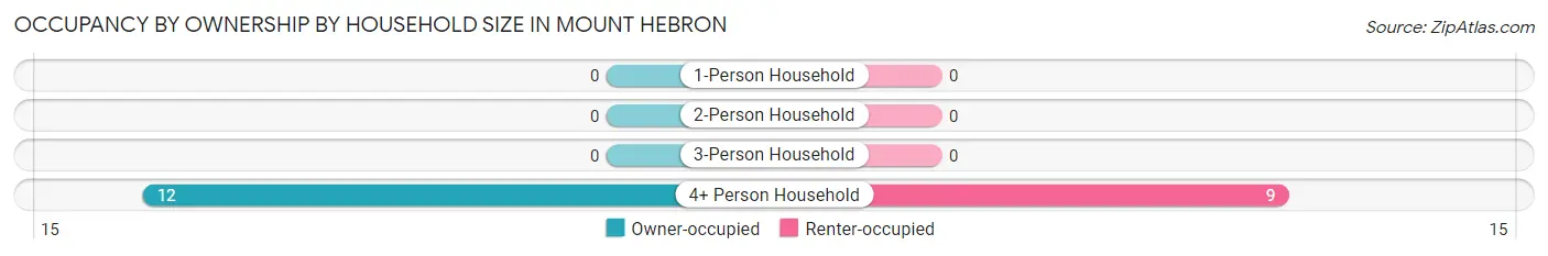 Occupancy by Ownership by Household Size in Mount Hebron