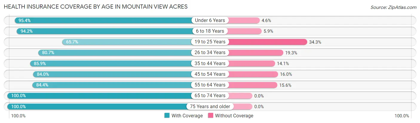 Health Insurance Coverage by Age in Mountain View Acres