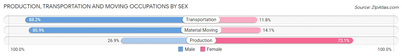Production, Transportation and Moving Occupations by Sex in Mountain View Acres