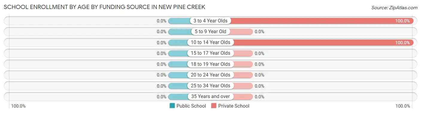 School Enrollment by Age by Funding Source in New Pine Creek