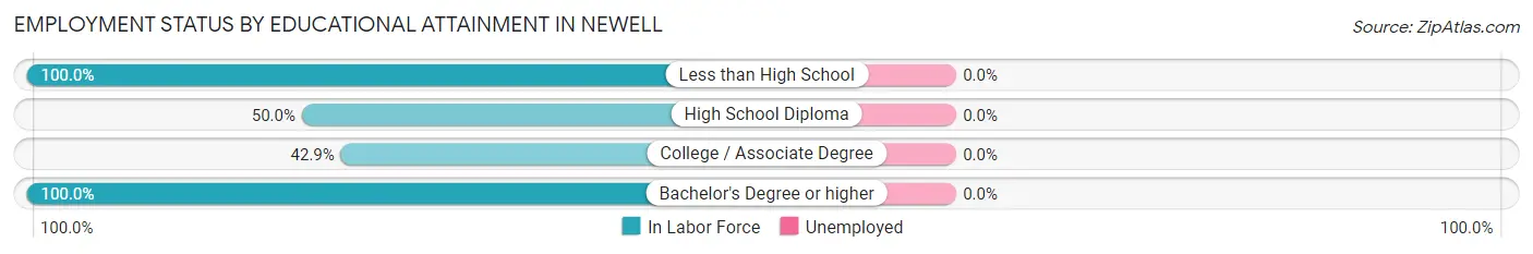 Employment Status by Educational Attainment in Newell