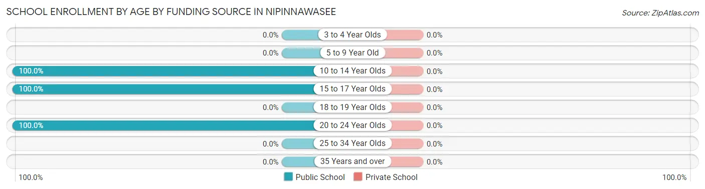 School Enrollment by Age by Funding Source in Nipinnawasee