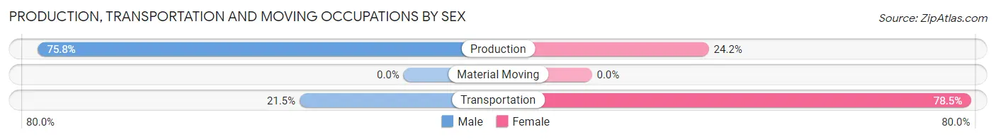 Production, Transportation and Moving Occupations by Sex in North Edwards