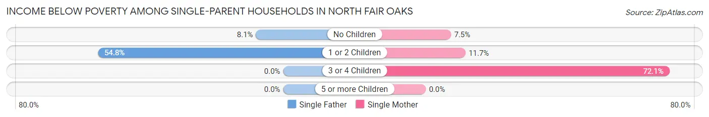 Income Below Poverty Among Single-Parent Households in North Fair Oaks
