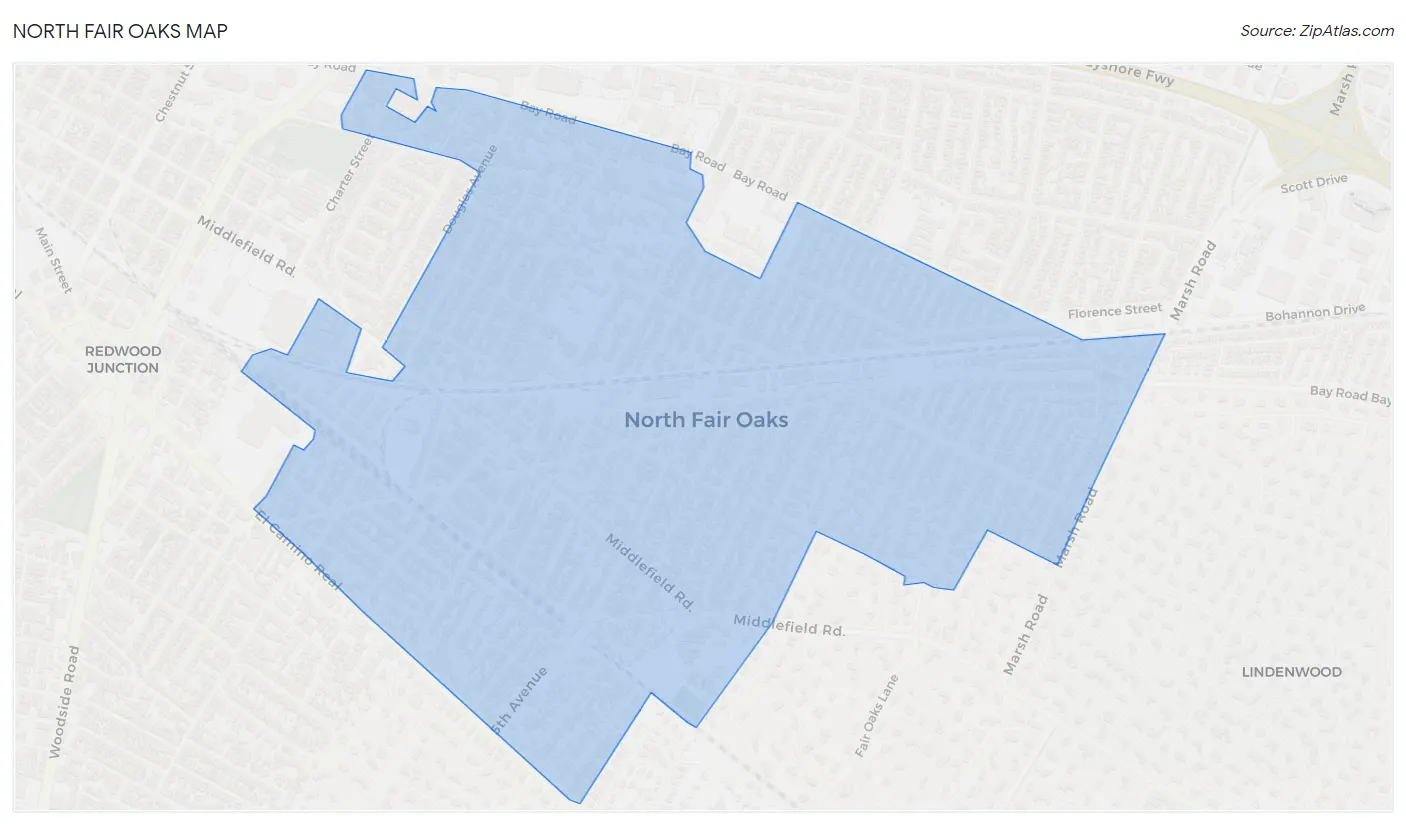 North Fair Oaks Map