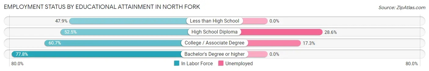 Employment Status by Educational Attainment in North Fork