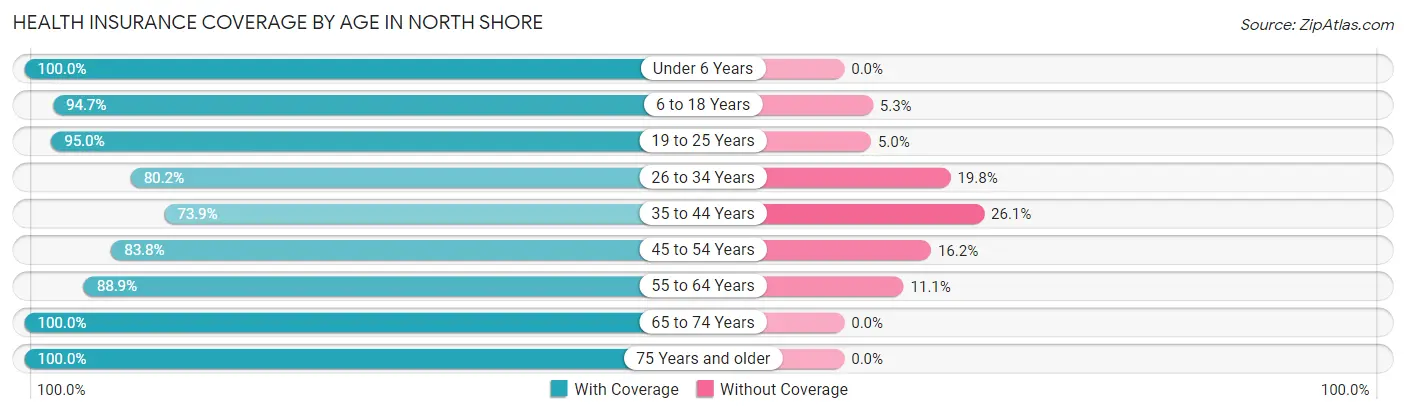 Health Insurance Coverage by Age in North Shore