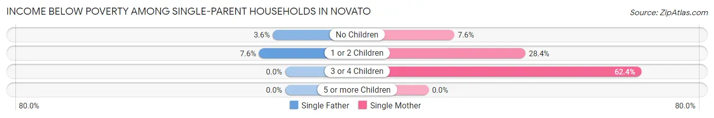 Income Below Poverty Among Single-Parent Households in Novato