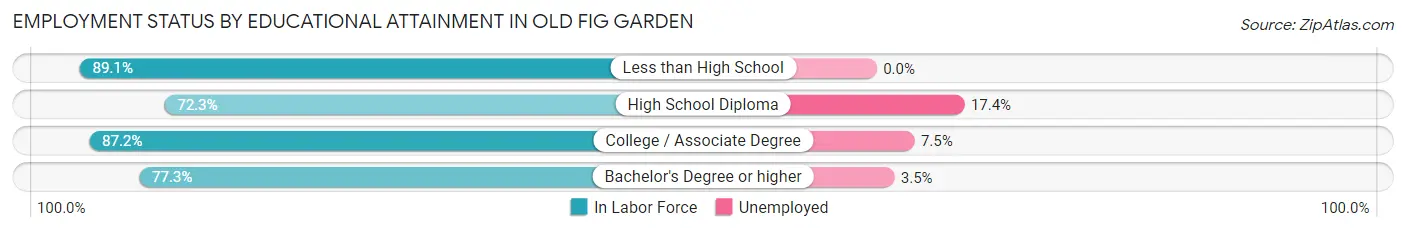 Employment Status by Educational Attainment in Old Fig Garden