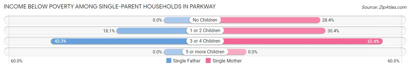Income Below Poverty Among Single-Parent Households in Parkway
