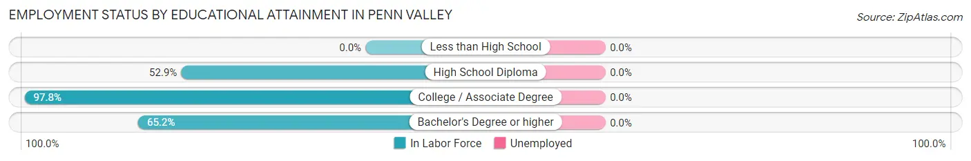 Employment Status by Educational Attainment in Penn Valley