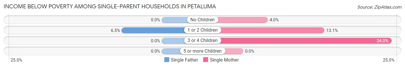 Income Below Poverty Among Single-Parent Households in Petaluma