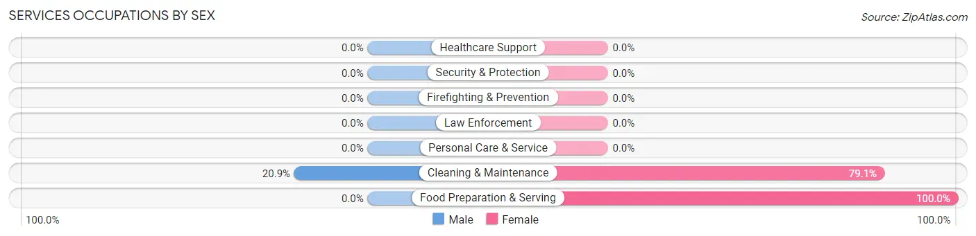 Services Occupations by Sex in Pike