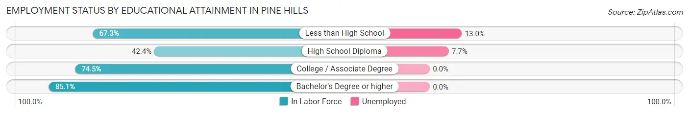 Employment Status by Educational Attainment in Pine Hills