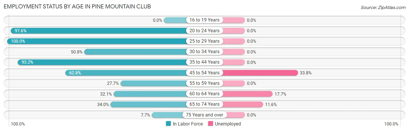 Employment Status by Age in Pine Mountain Club