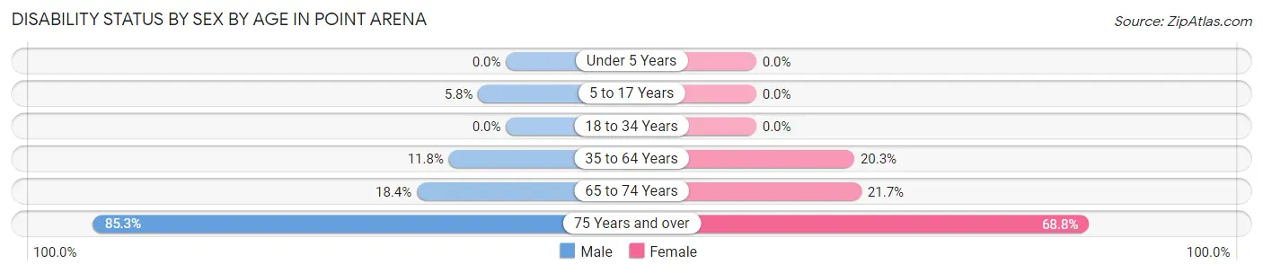 Disability Status by Sex by Age in Point Arena