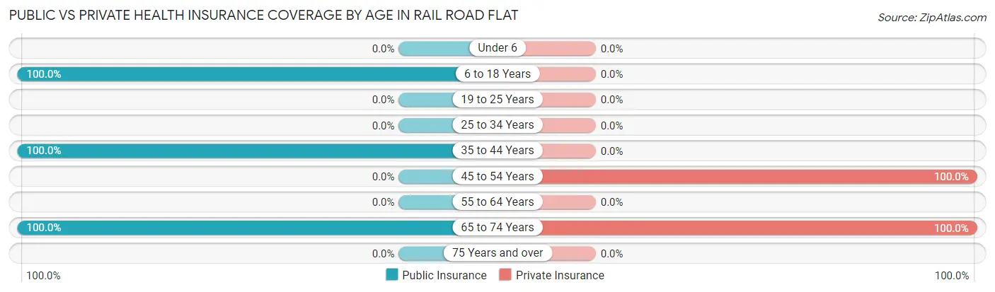 Public vs Private Health Insurance Coverage by Age in Rail Road Flat