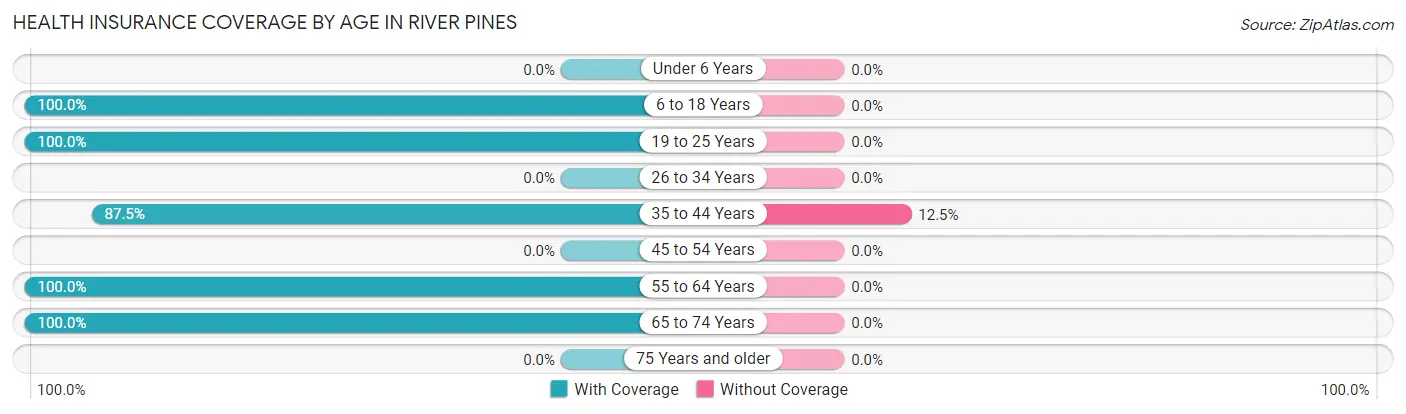 Health Insurance Coverage by Age in River Pines