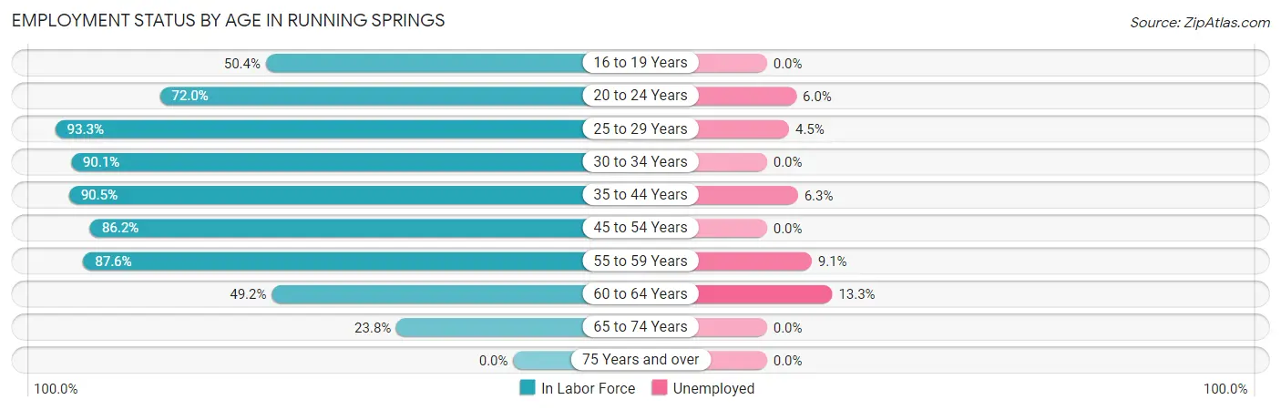 Employment Status by Age in Running Springs
