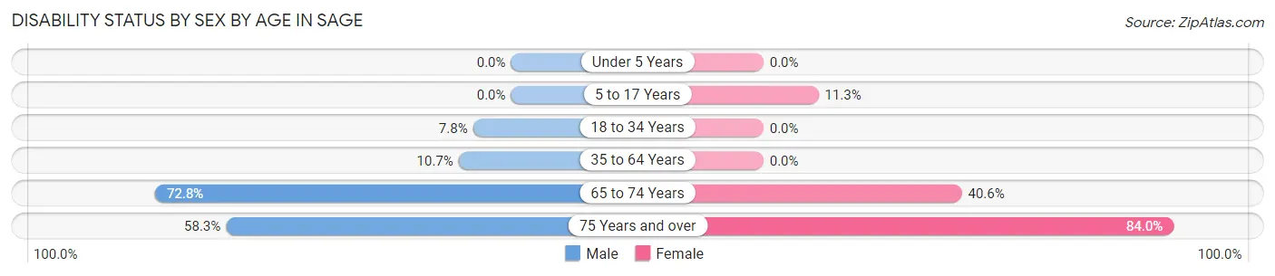 Disability Status by Sex by Age in Sage
