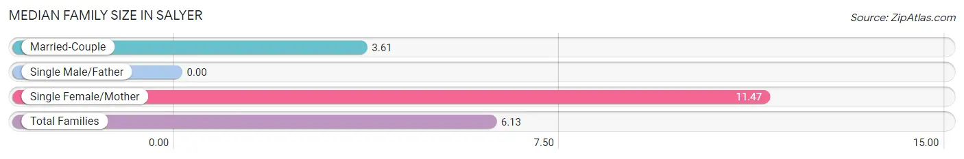 Median Family Size in Salyer