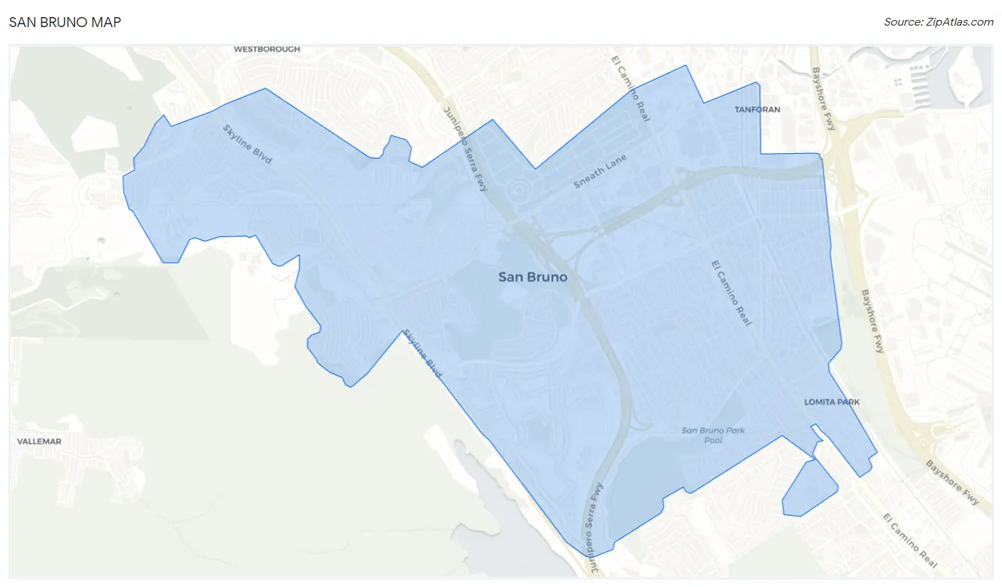 San Bruno Map