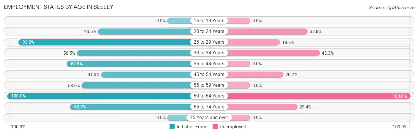 Employment Status by Age in Seeley