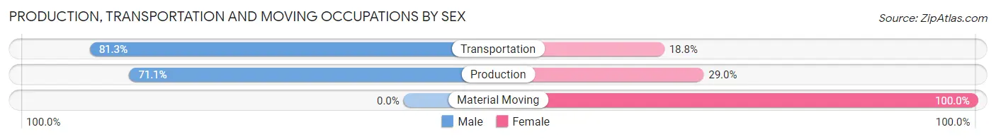 Production, Transportation and Moving Occupations by Sex in Sierra Madre
