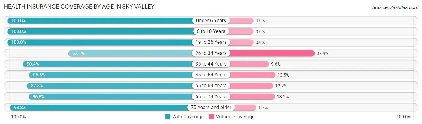 Health Insurance Coverage by Age in Sky Valley