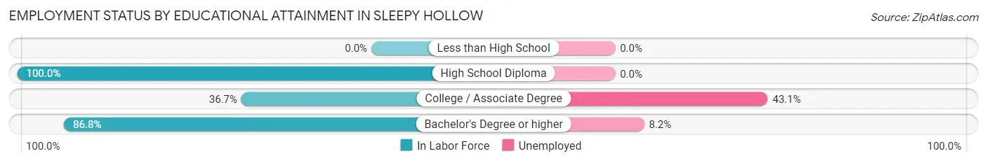 Employment Status by Educational Attainment in Sleepy Hollow