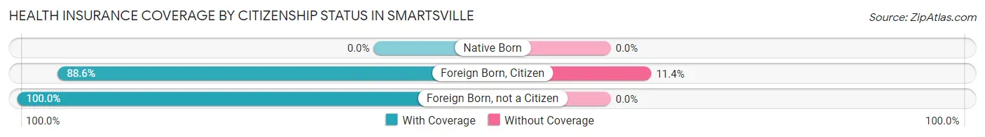 Health Insurance Coverage by Citizenship Status in Smartsville