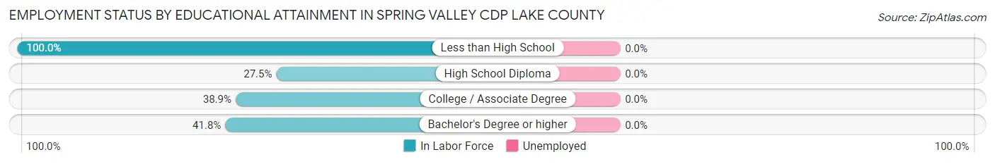 Employment Status by Educational Attainment in Spring Valley CDP Lake County