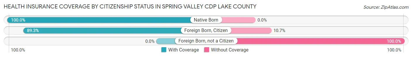 Health Insurance Coverage by Citizenship Status in Spring Valley CDP Lake County
