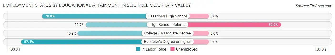 Employment Status by Educational Attainment in Squirrel Mountain Valley