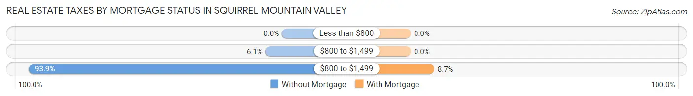 Real Estate Taxes by Mortgage Status in Squirrel Mountain Valley