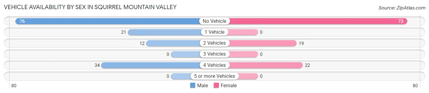 Vehicle Availability by Sex in Squirrel Mountain Valley