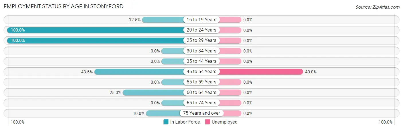 Employment Status by Age in Stonyford