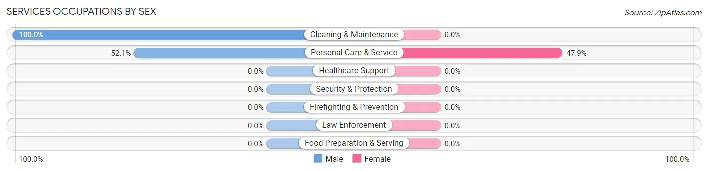 Services Occupations by Sex in Summerland