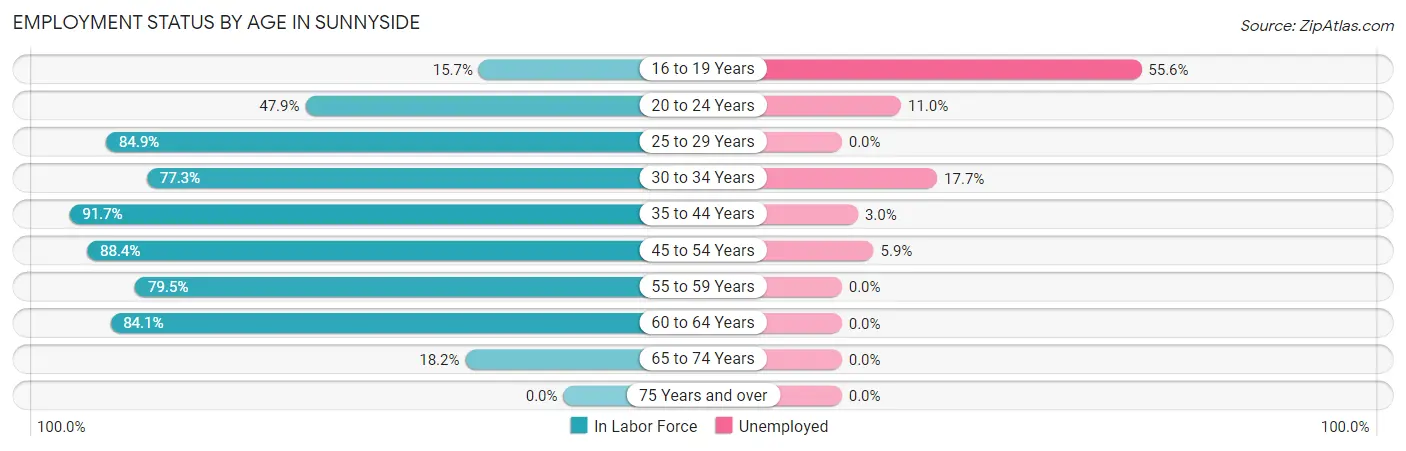 Employment Status by Age in Sunnyside