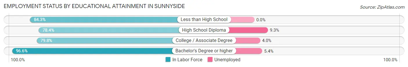 Employment Status by Educational Attainment in Sunnyside