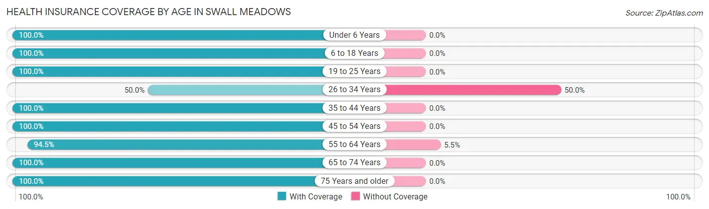 Health Insurance Coverage by Age in Swall Meadows
