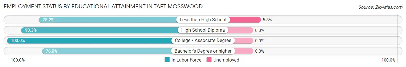 Employment Status by Educational Attainment in Taft Mosswood
