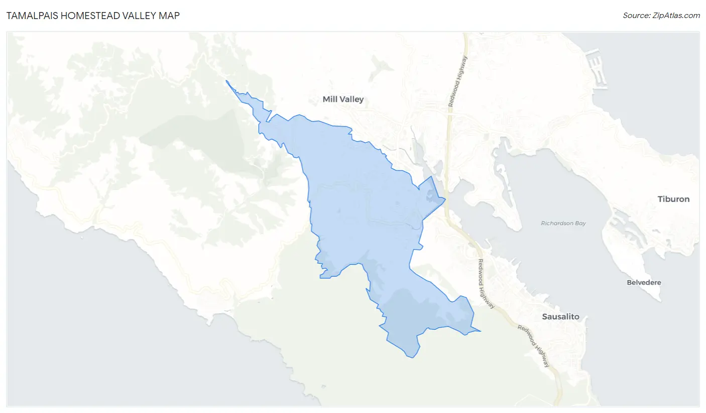 Tamalpais Homestead Valley Map