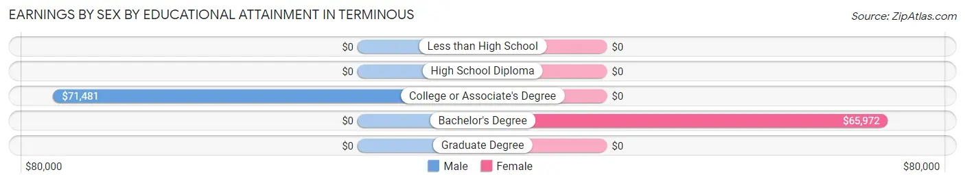 Earnings by Sex by Educational Attainment in Terminous
