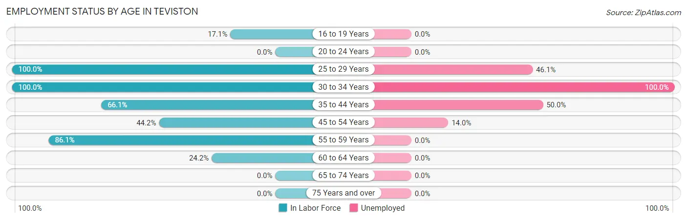 Employment Status by Age in Teviston