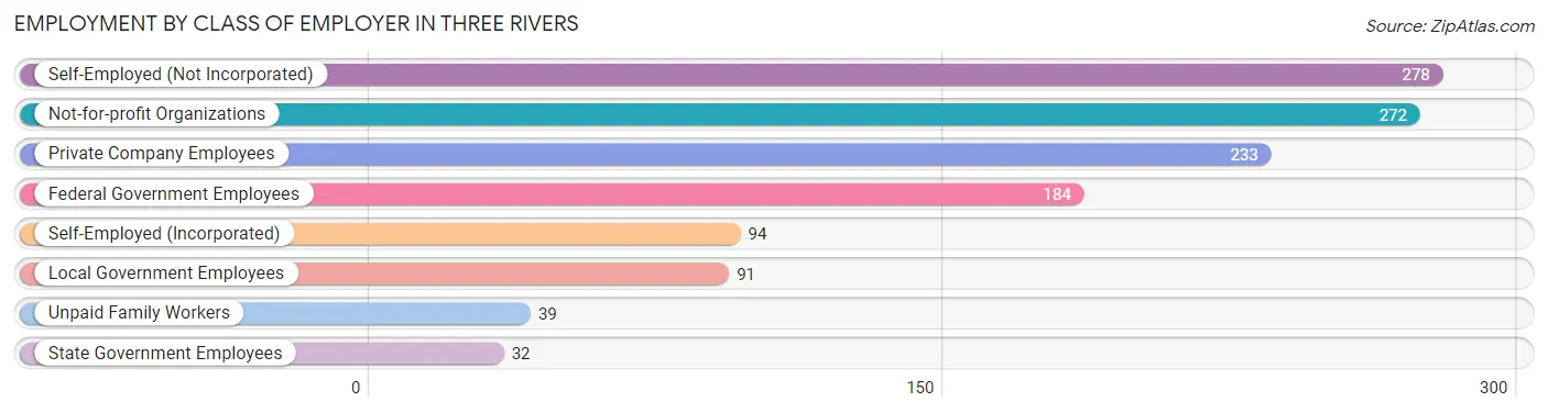 Employment by Class of Employer in Three Rivers