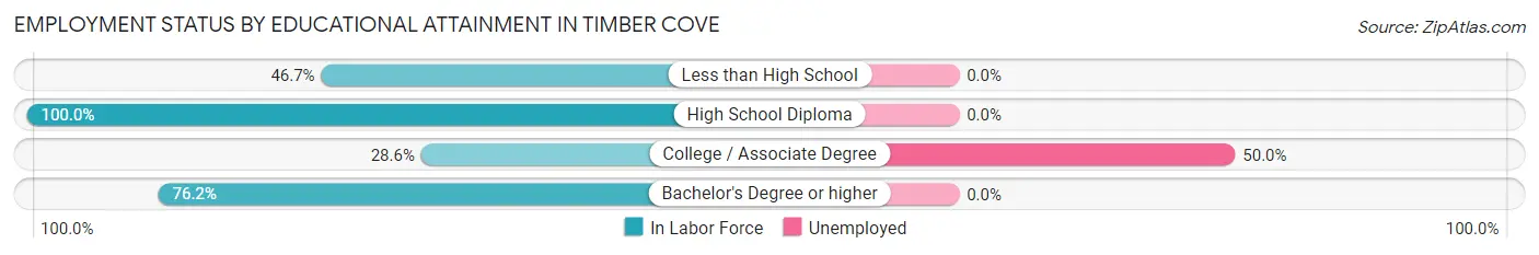 Employment Status by Educational Attainment in Timber Cove