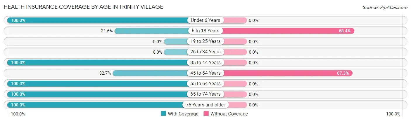 Health Insurance Coverage by Age in Trinity Village